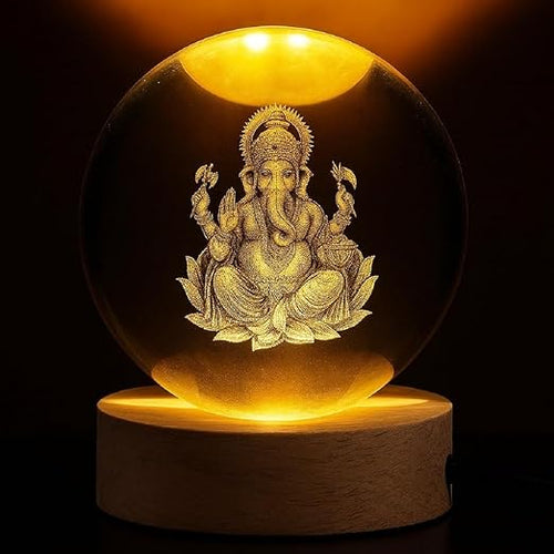 Ganesh Ji Crystal Lamp