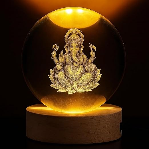 Ganesh Ji Crystal Lamp