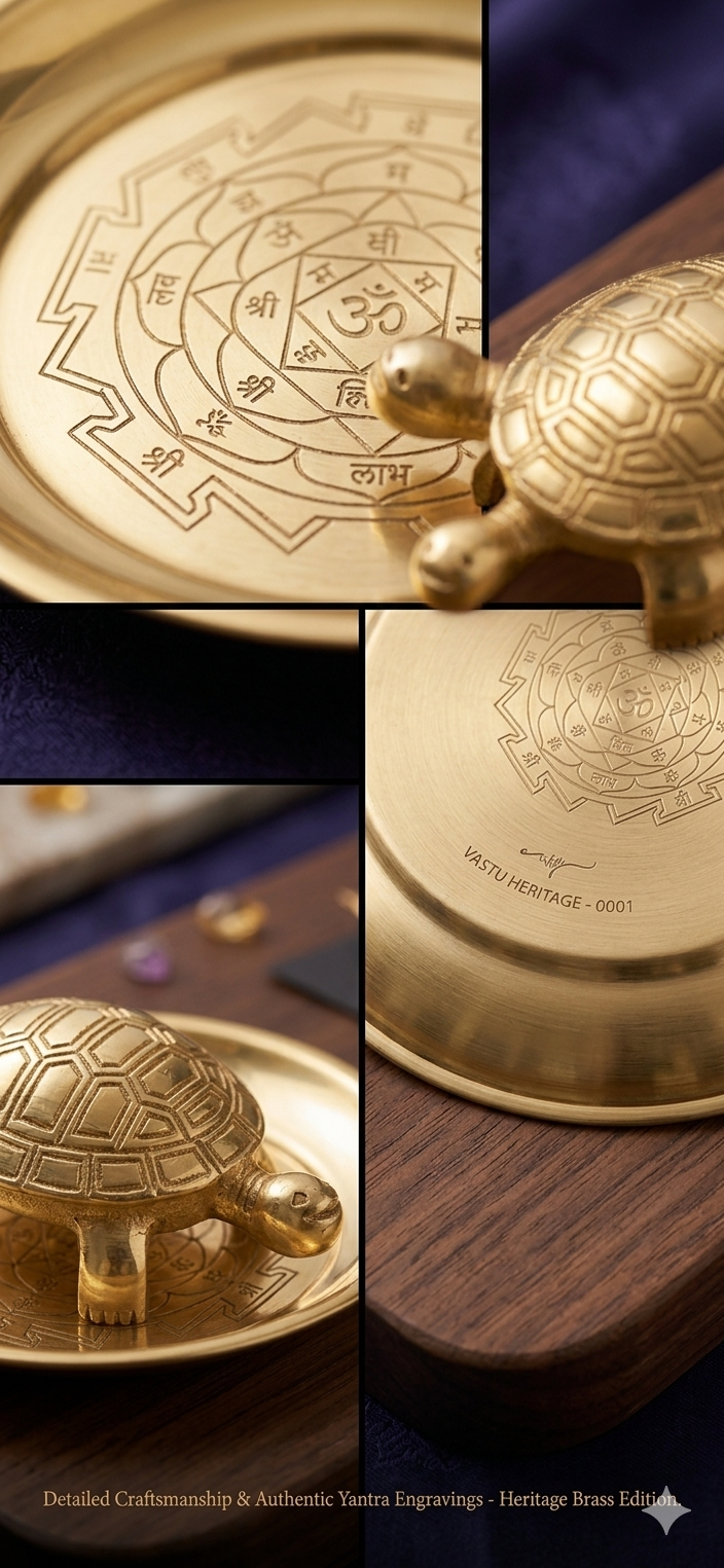 Wish Fulfilment Kachua Yantra Plate – Feng Shui & Vastu Icchapurti Tortoise for Good Luck